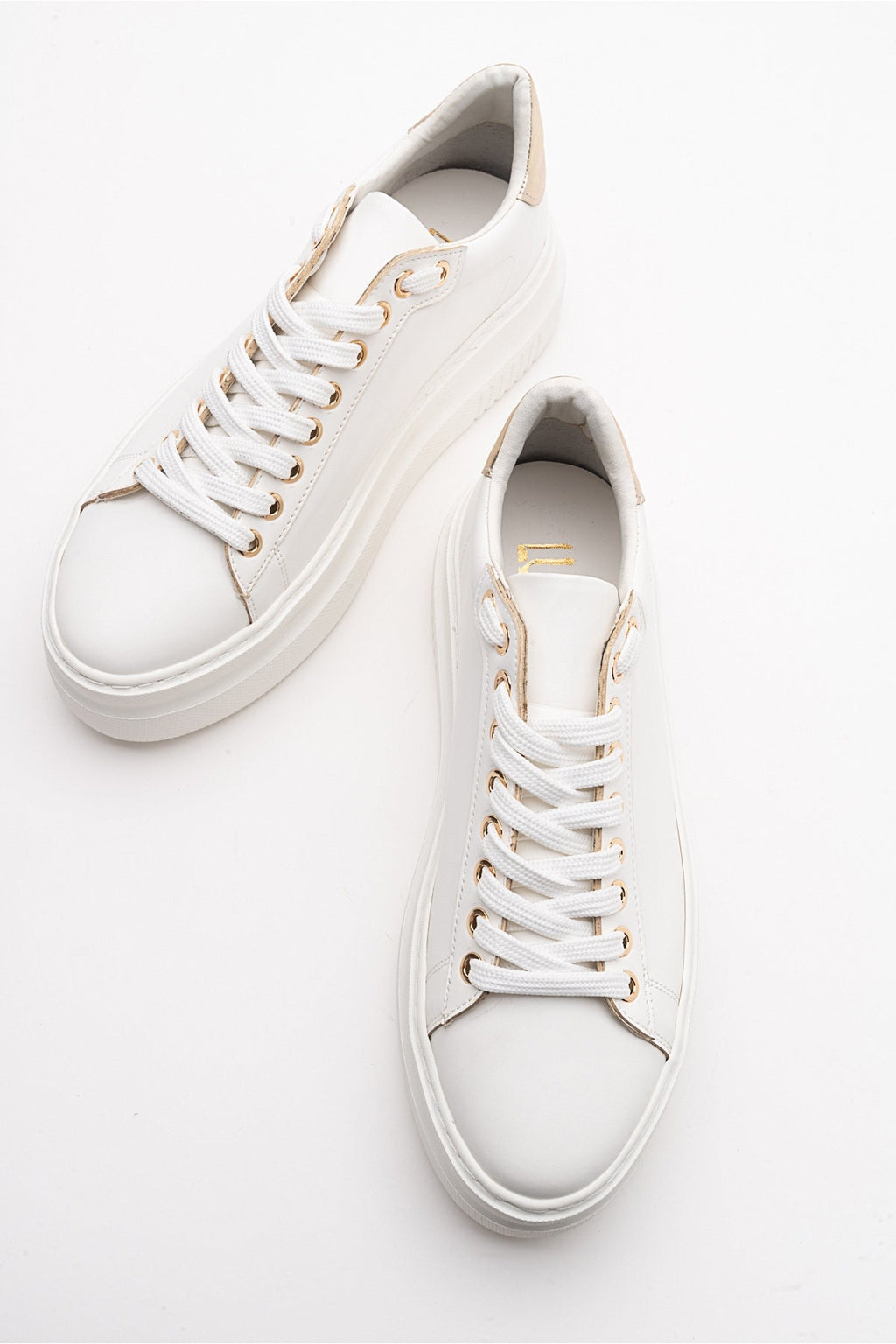 Violette - White Platform Sneakers by Prologue Shoes - Bare Fashion