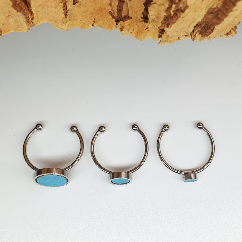 Fabrikk 1 Planet Stacking Ring Set | Small-Medium-Large | Bahama Blue | Vegan Leather by FABRIKK - Bare Fashion