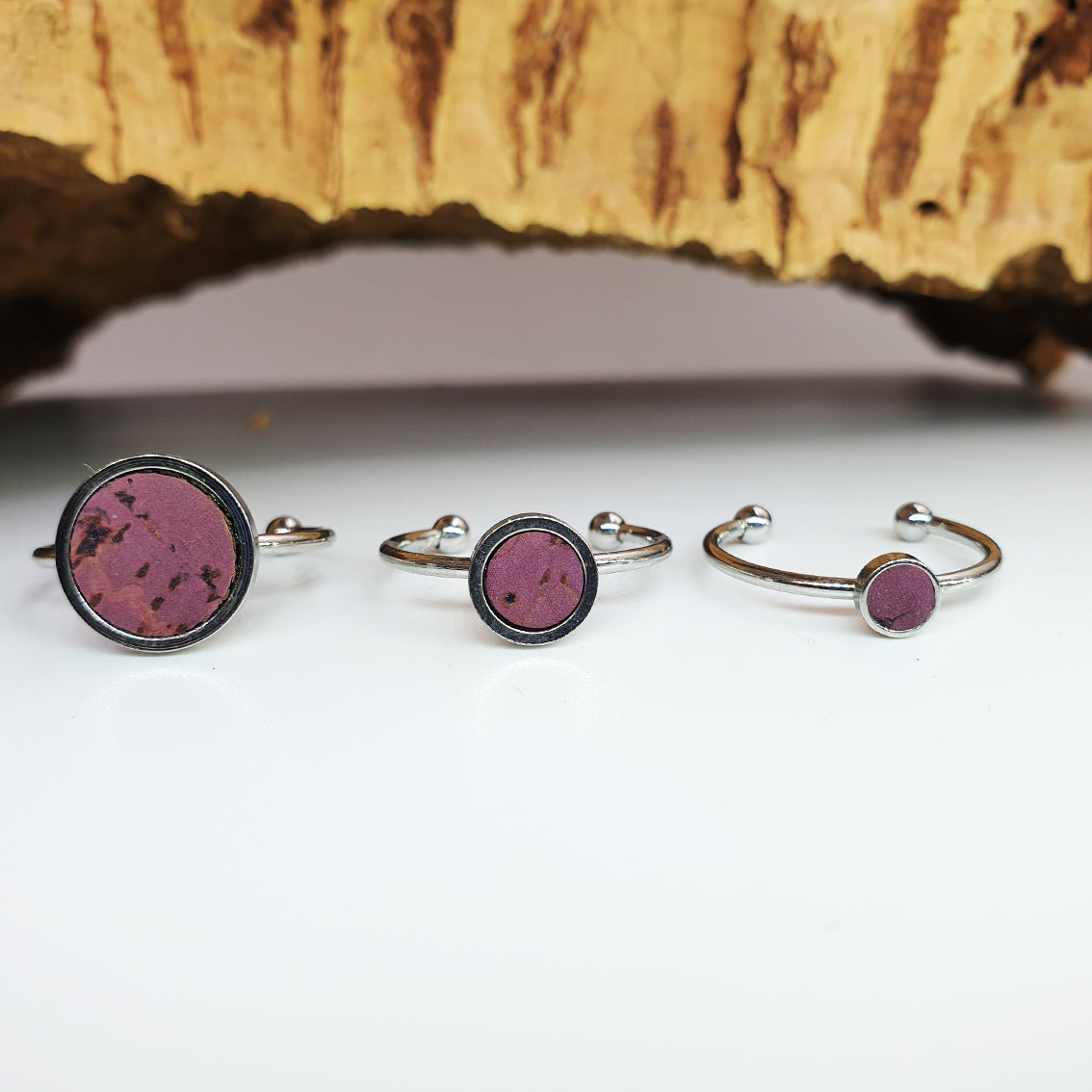 Fabrikk 1 Planet Stacking Ring Set | Small-Medium-Large | Purple Music | Vegan Leather by FABRIKK - Bare Fashion