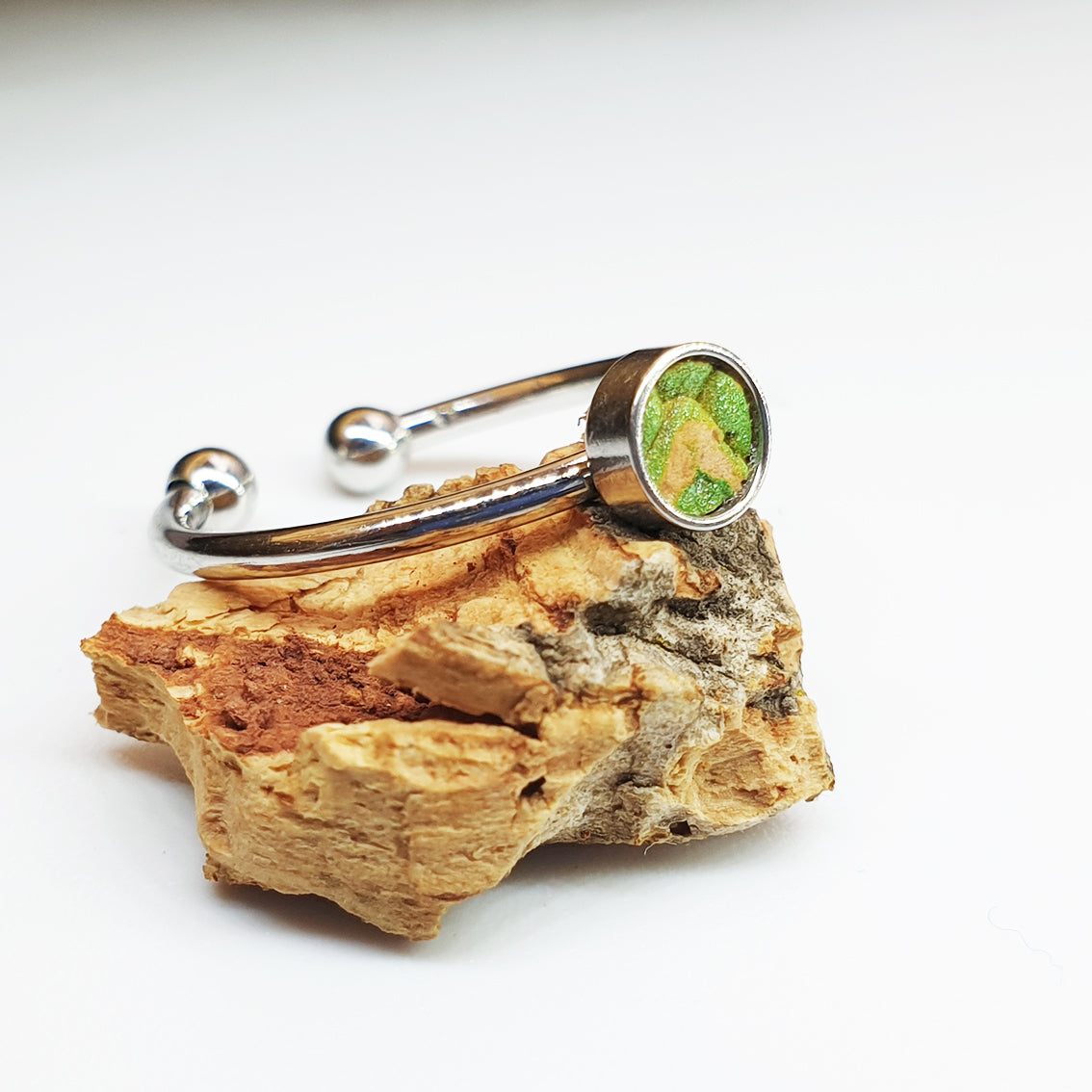 Fabrikk 1 Planet Stacking Ring Set | Small-Medium-Large | Green Python Skin | Vegan Leather by FABRIKK - Bare Fashion