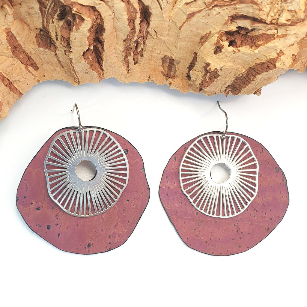 Fabrikk Split Atom | Laser Cut Earrings | Purple Music | Vegan Leather by FABRIKK - Bare Fashion