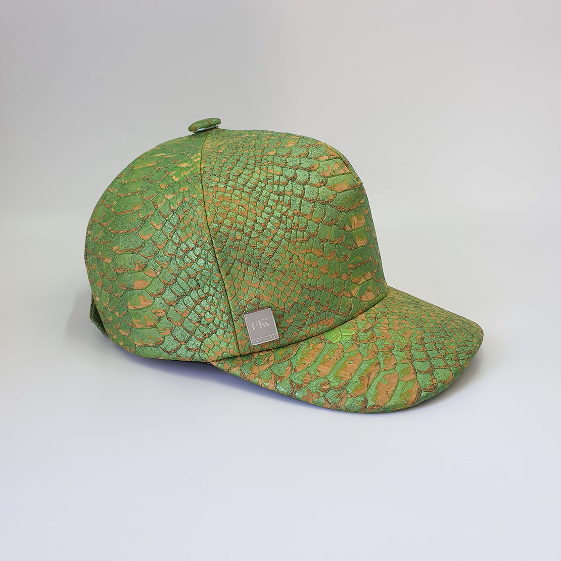 Fabrikk Cork Baseball Cap | Green Python Skin | Vegan Leather by FABRIKK - Bare Fashion
