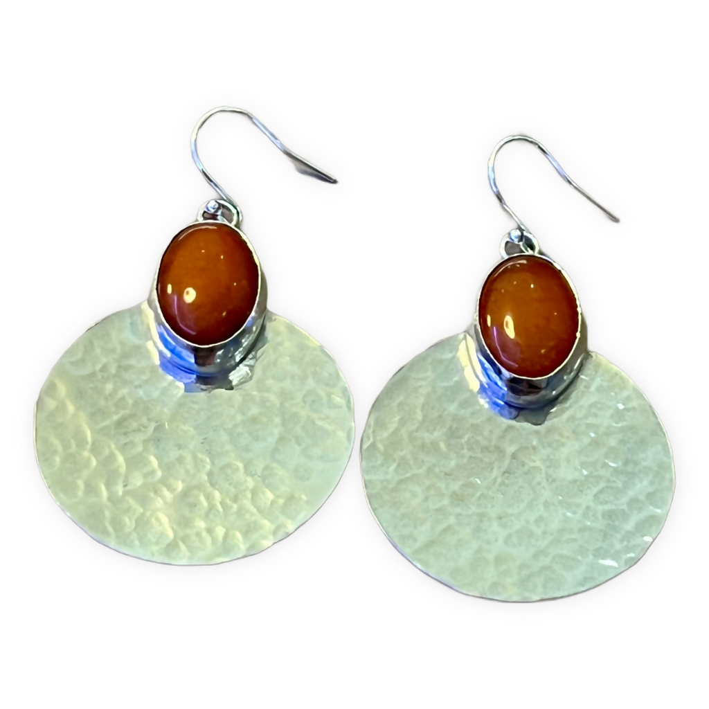 Boho coral & silver earrings by By Glorya - Bare Fashion