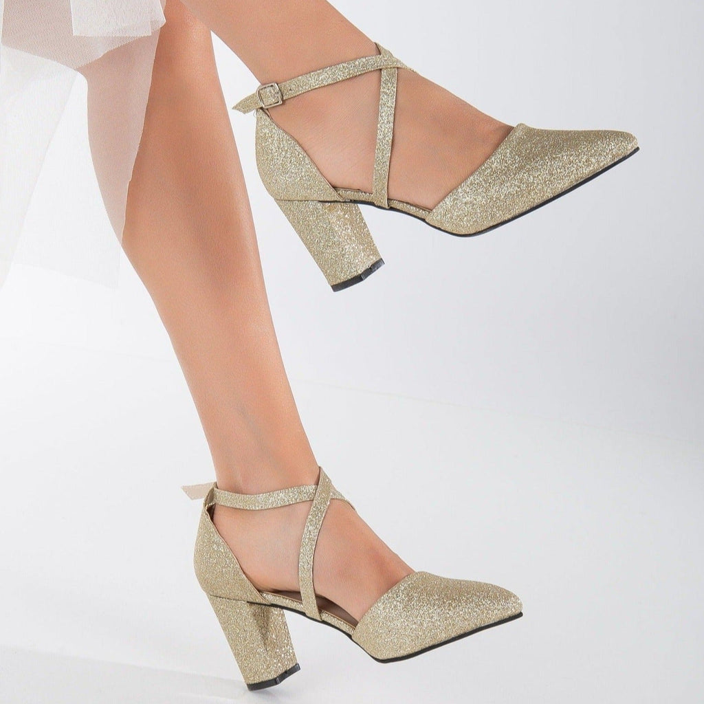 Sina - Gold Wedding Heels by Prologue Shoes - Bare Fashion