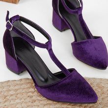 Load image into Gallery viewer, Anicette - Purple Velvet Heels by Prologue Shoes - Bare Fashion
