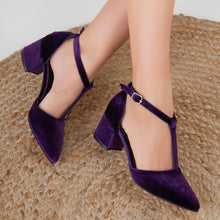 Load image into Gallery viewer, Anicette - Purple Velvet Heels by Prologue Shoes - Bare Fashion
