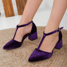 Load image into Gallery viewer, Anicette - Purple Velvet Heels by Prologue Shoes - Bare Fashion
