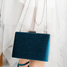 Load image into Gallery viewer, Alba - Teal Blue Velvet Clutch by Prologue Shoes - Bare Fashion
