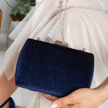 Load image into Gallery viewer, Francisca - Blue Velvet Clutch by Prologue Shoes - Bare Fashion
