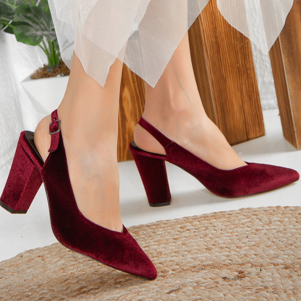 Emma- Burgundy Slingback Shoes by Prologue Shoes - Bare Fashion