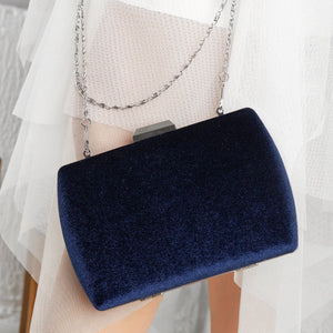 Francisca - Blue Velvet Clutch by Prologue Shoes - Bare Fashion