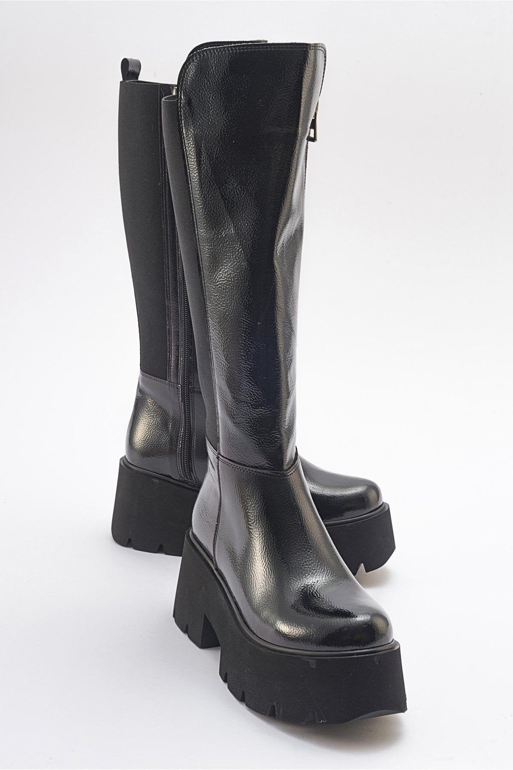 Solo Black Patent Platform Boot (Women) by Prologue Shoes - Bare Fashion