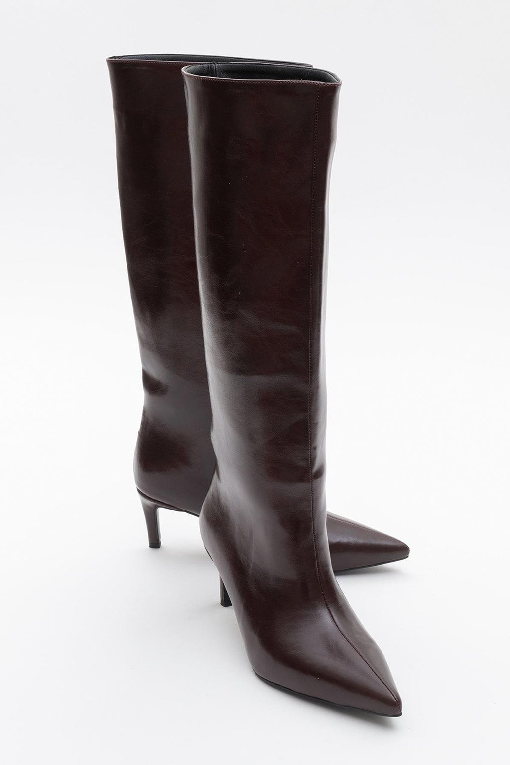 Cassandra Burgundy Cilt High‑Heel Boot (Women) by Prologue Shoes - Bare Fashion