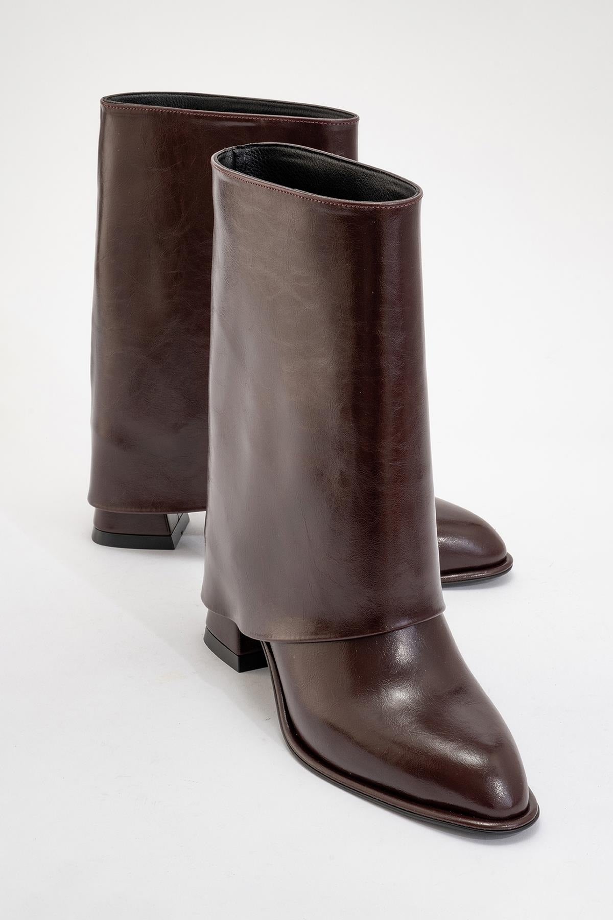 Ellas Burgundy Chunky Heel Boot (Women) by Prologue Shoes - Bare Fashion