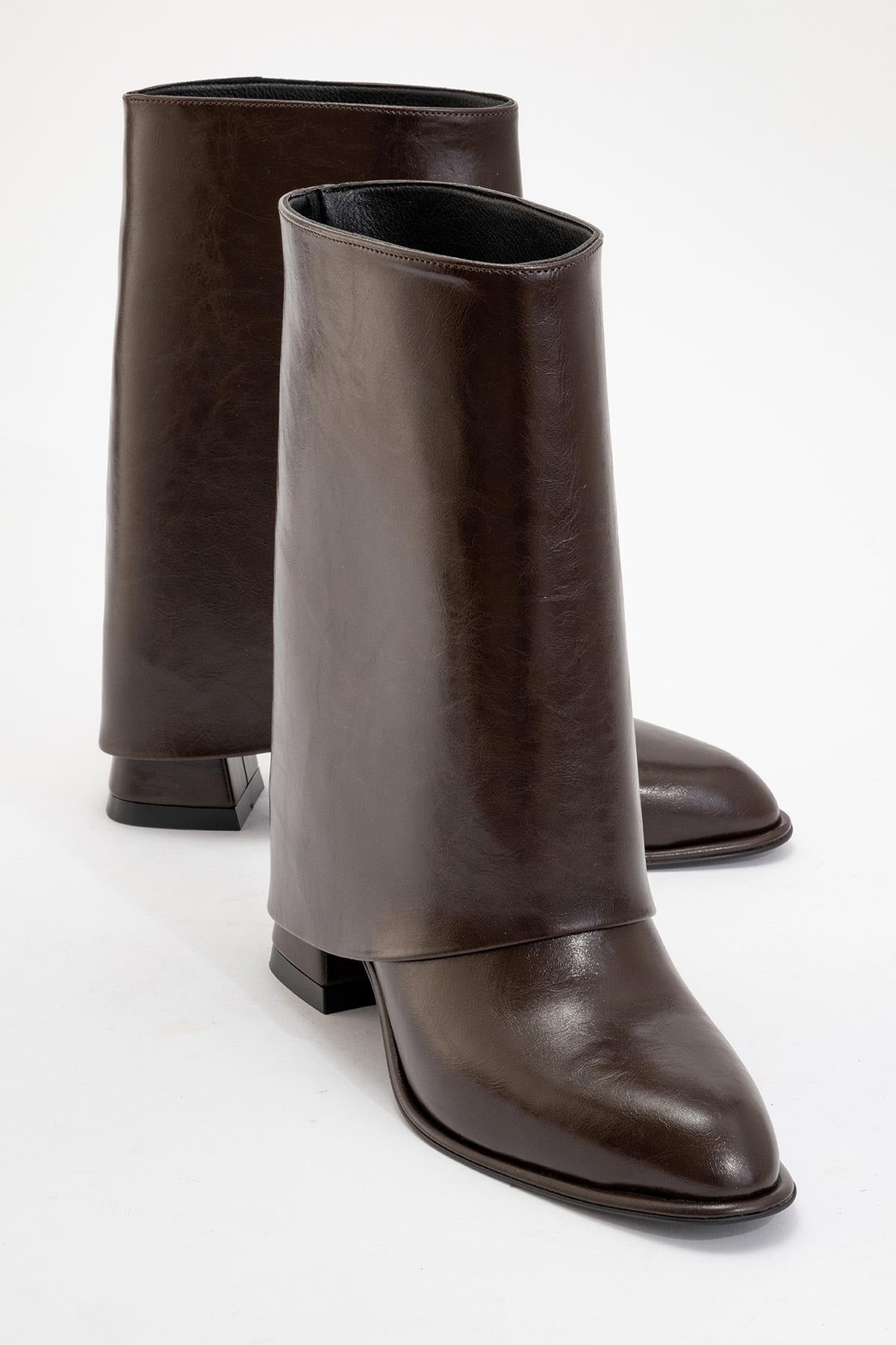 Ellas Brown Chunky Heel Boot (Women) by Prologue Shoes - Bare Fashion