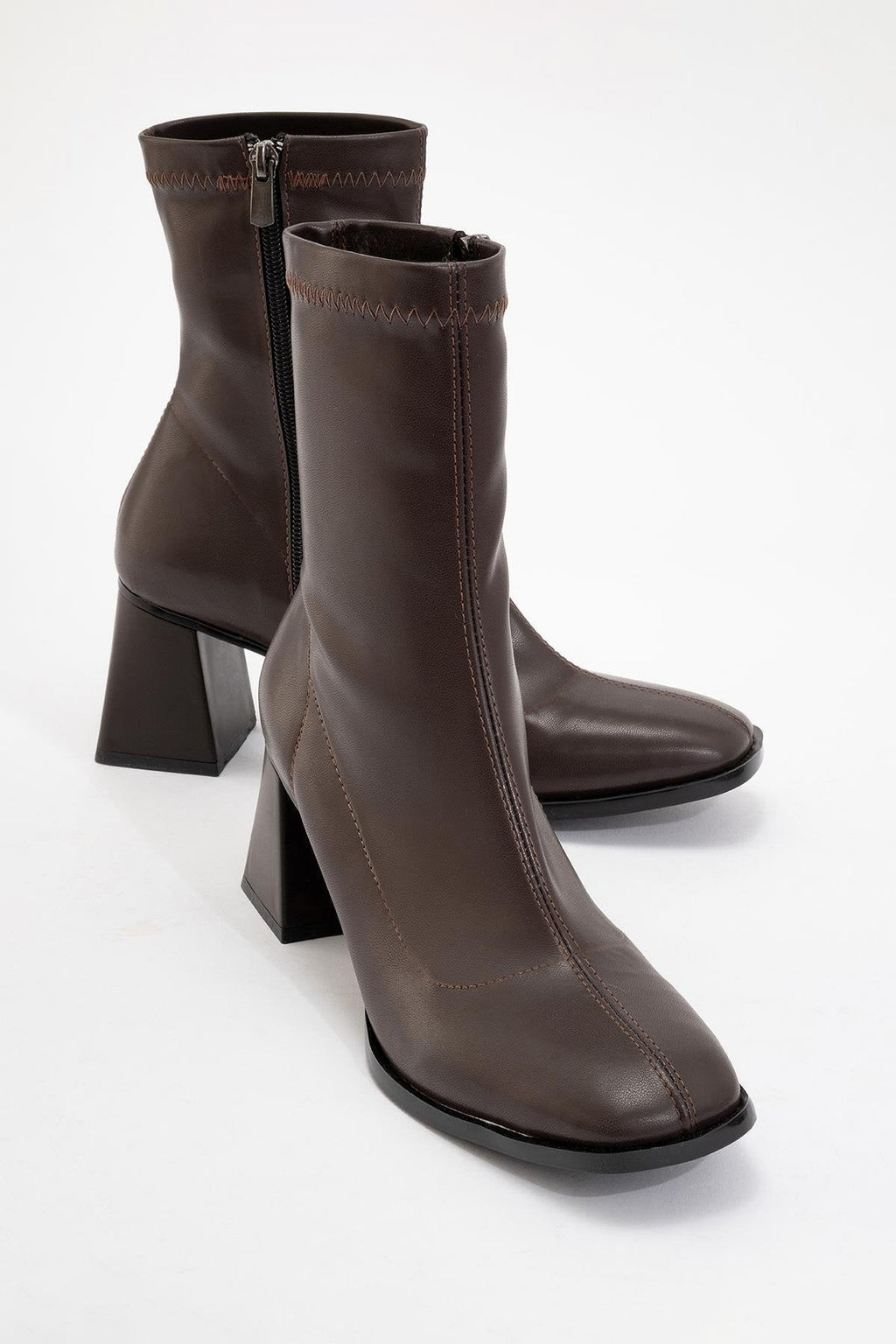 Plesa Dark Brown Chunky Heel Boot (Women) by Prologue Shoes - Bare Fashion