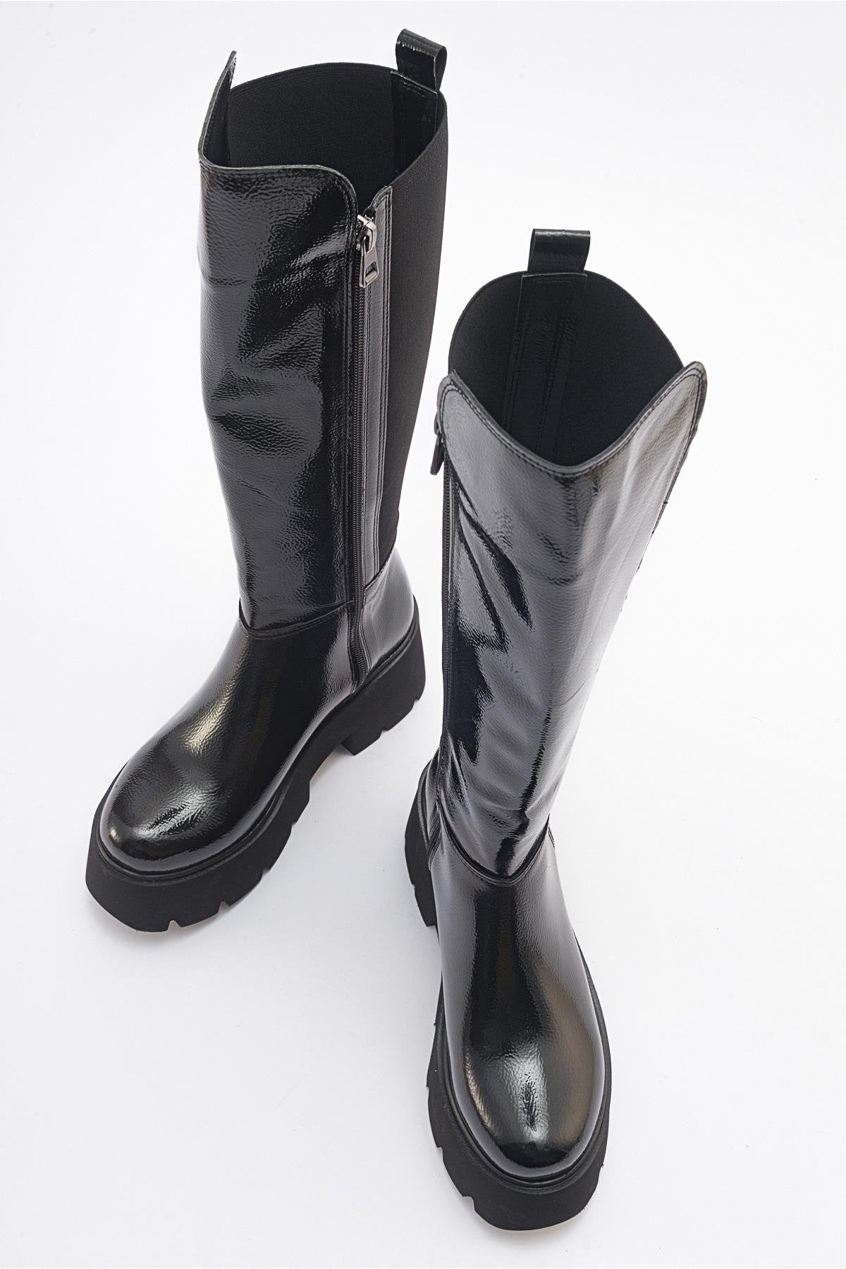 Solo Black Patent Platform Boot (Women) by Prologue Shoes - Bare Fashion