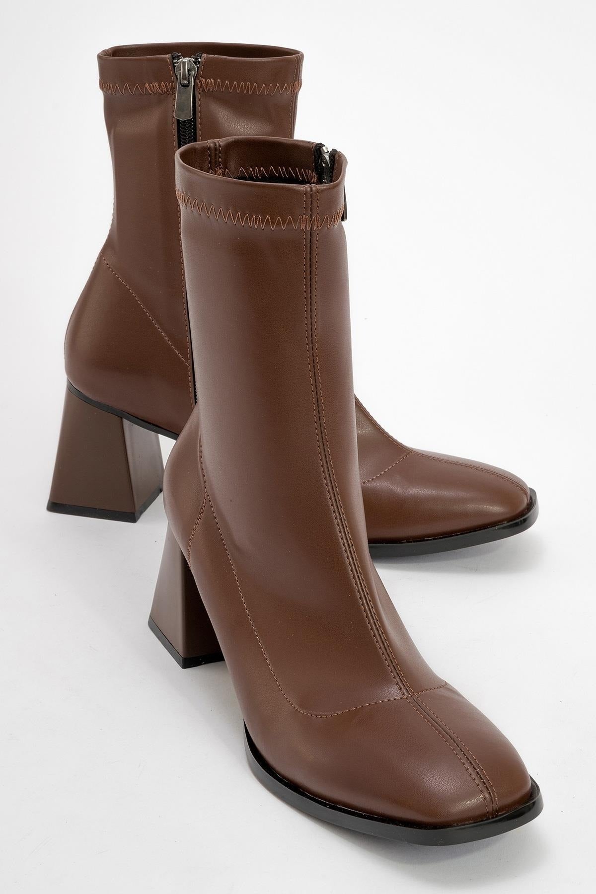 Plesa Brown Chunky Heel Boot (Women) by Prologue Shoes - Bare Fashion