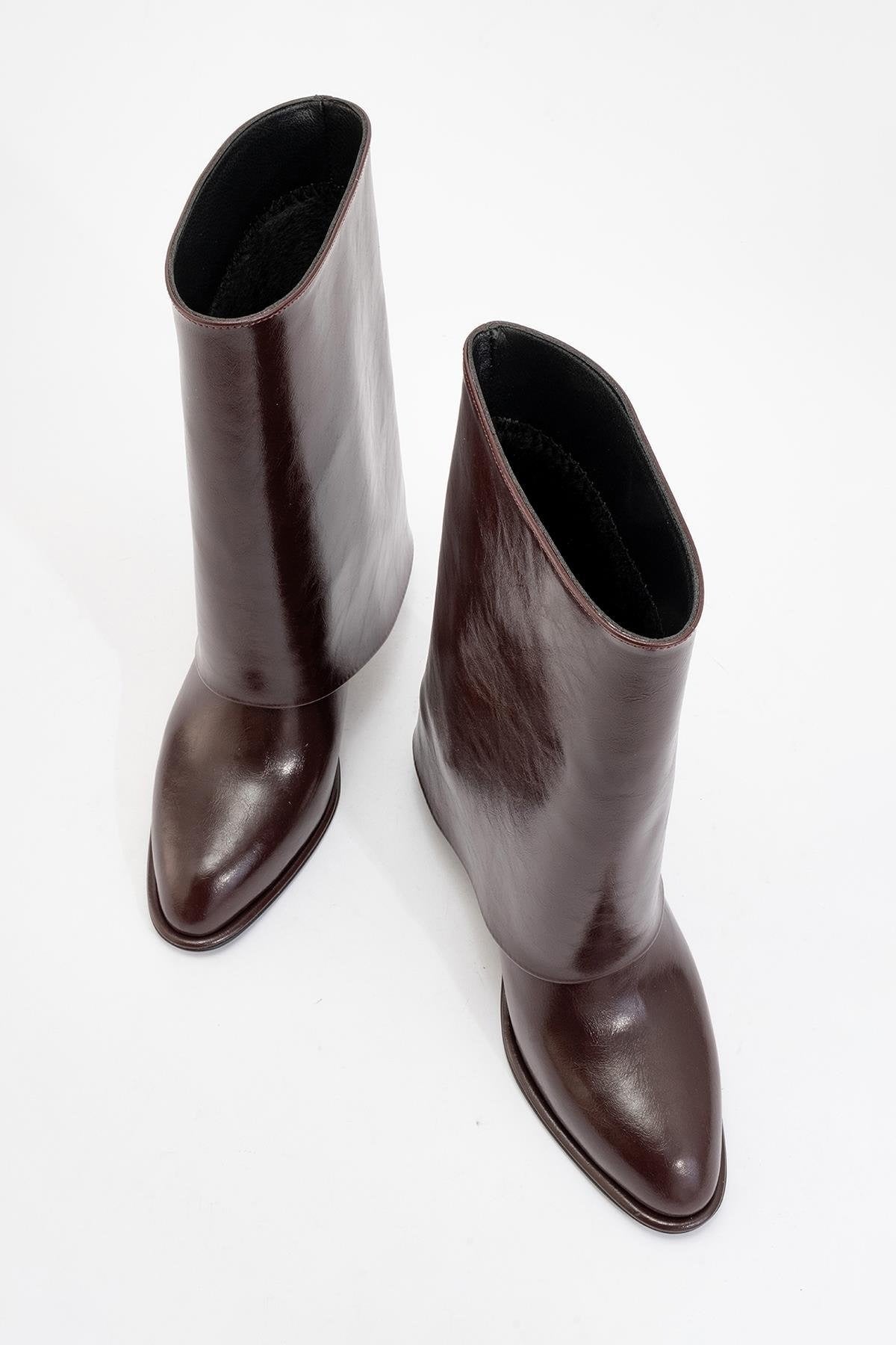 Ellas Burgundy Chunky Heel Boot (Women) by Prologue Shoes - Bare Fashion