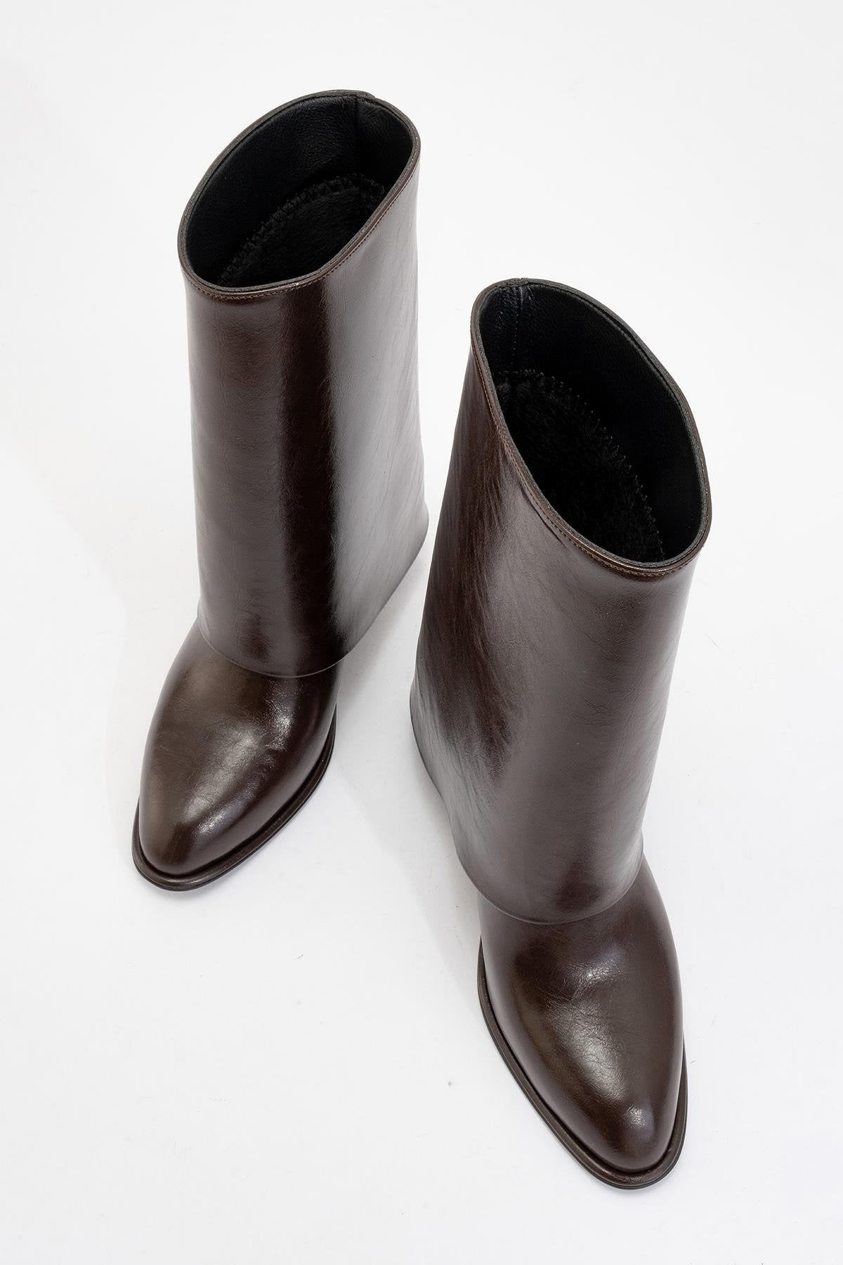 Ellas Brown Chunky Heel Boot (Women) by Prologue Shoes - Bare Fashion