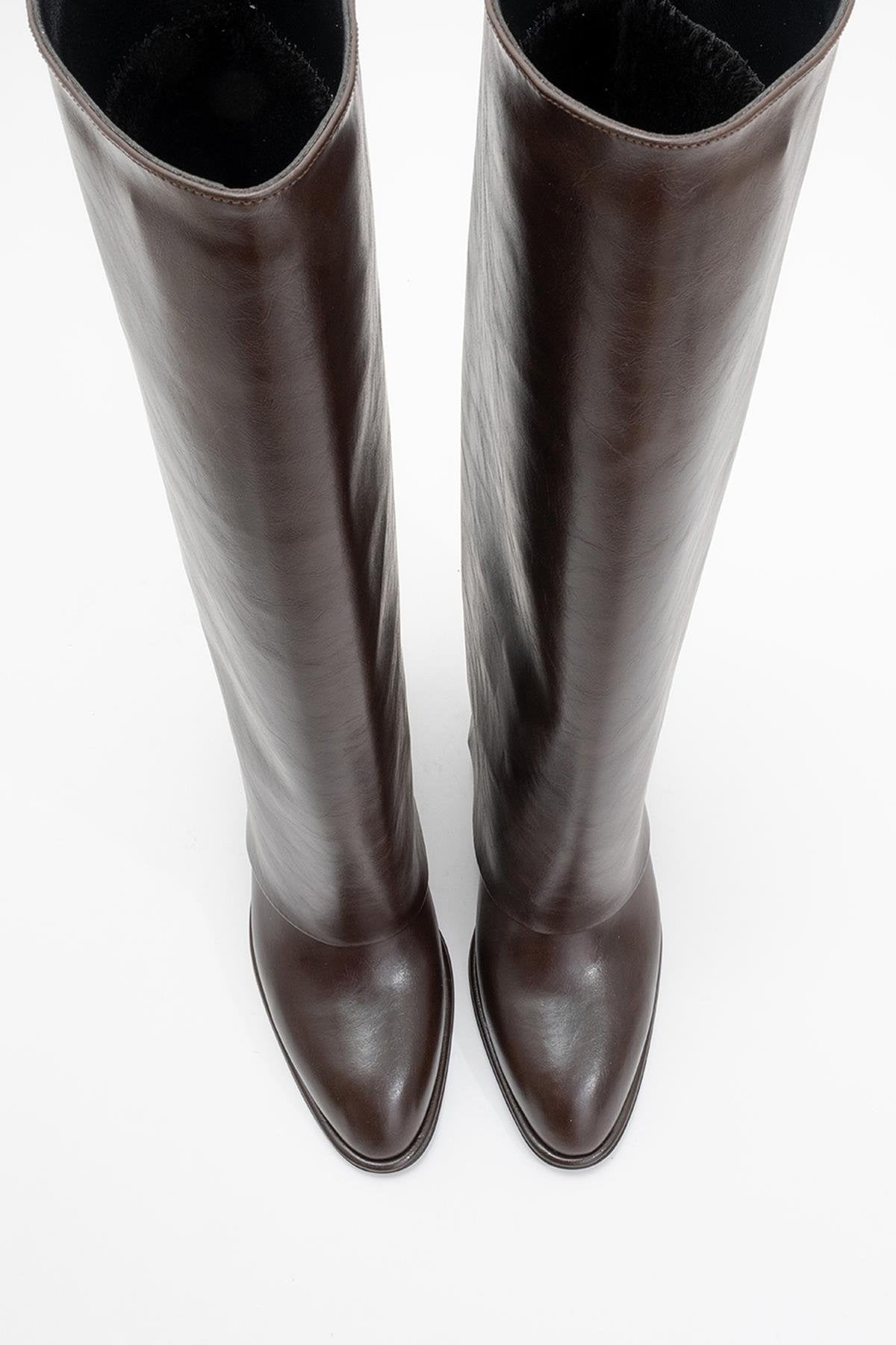 Maybe Brown Chunky Heel Boot (Women) by Prologue Shoes - Bare Fashion
