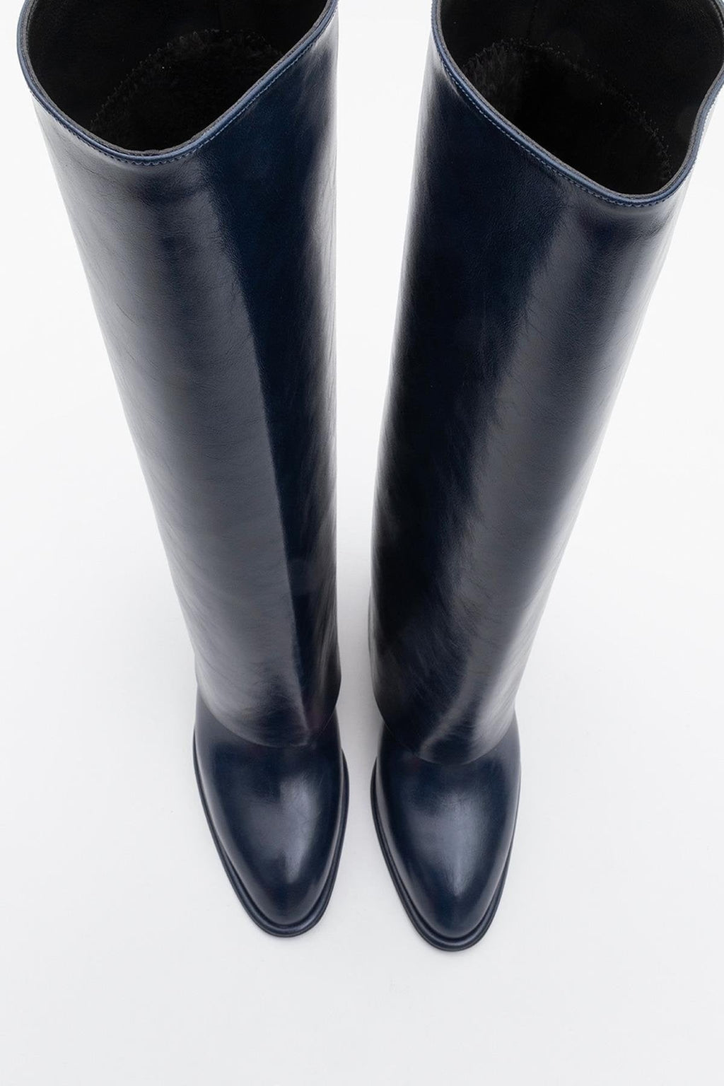 Maybe Navy Chunky Heel Boot (Women) by Prologue Shoes - Bare Fashion