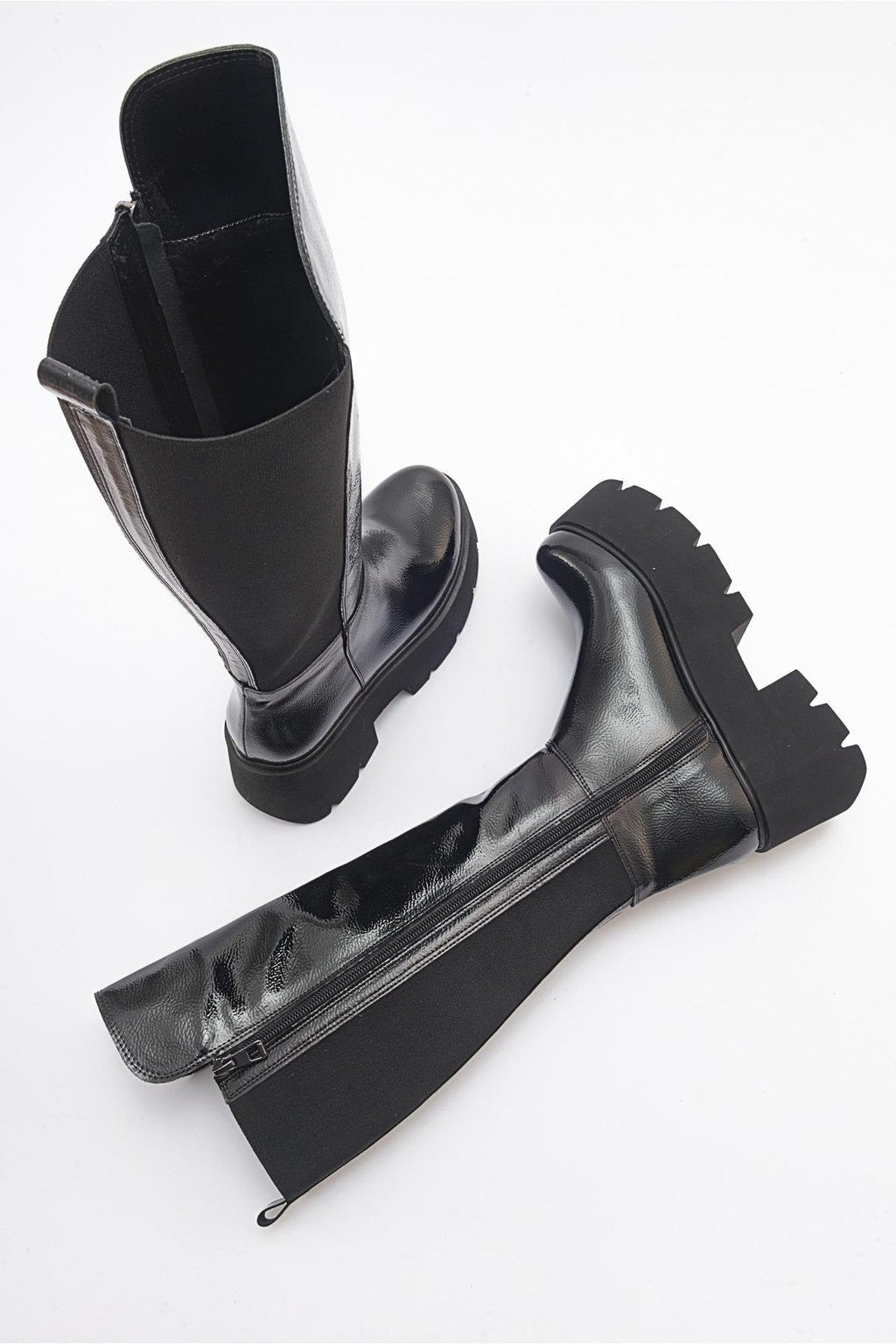 Solo Black Patent Platform Boot (Women) by Prologue Shoes - Bare Fashion