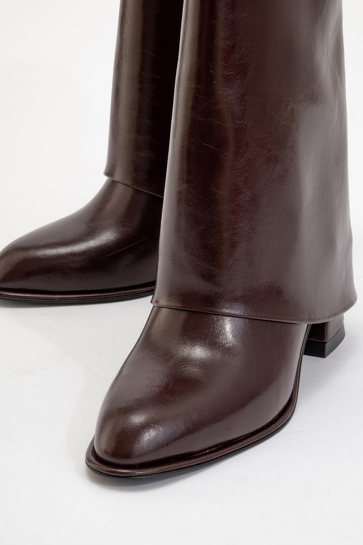 Ellas Burgundy Chunky Heel Boot (Women) by Prologue Shoes - Bare Fashion