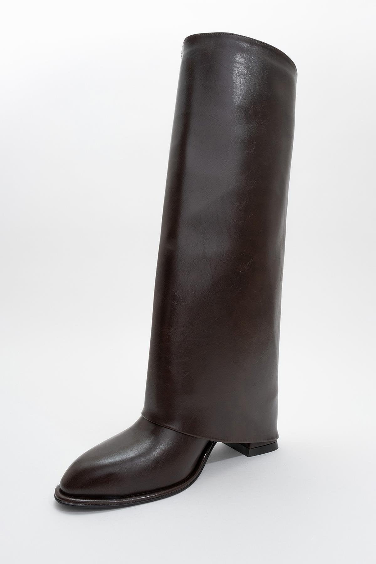 Maybe Brown Chunky Heel Boot (Women) by Prologue Shoes - Bare Fashion