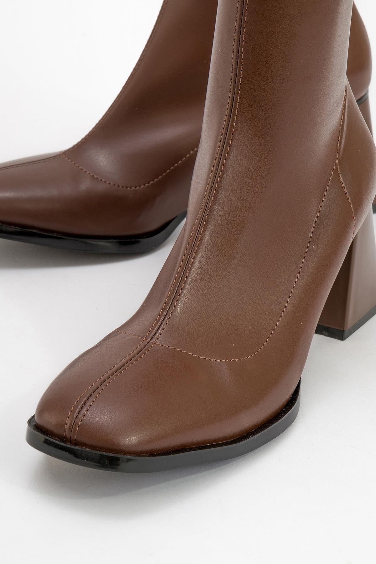 Plesa Brown Chunky Heel Boot (Women) by Prologue Shoes - Bare Fashion