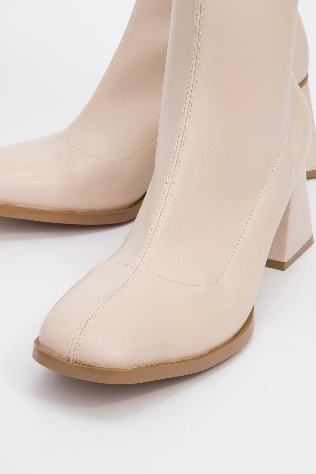 Plesa Beige Chunky Heel Boot (Women) by Prologue Shoes - Bare Fashion
