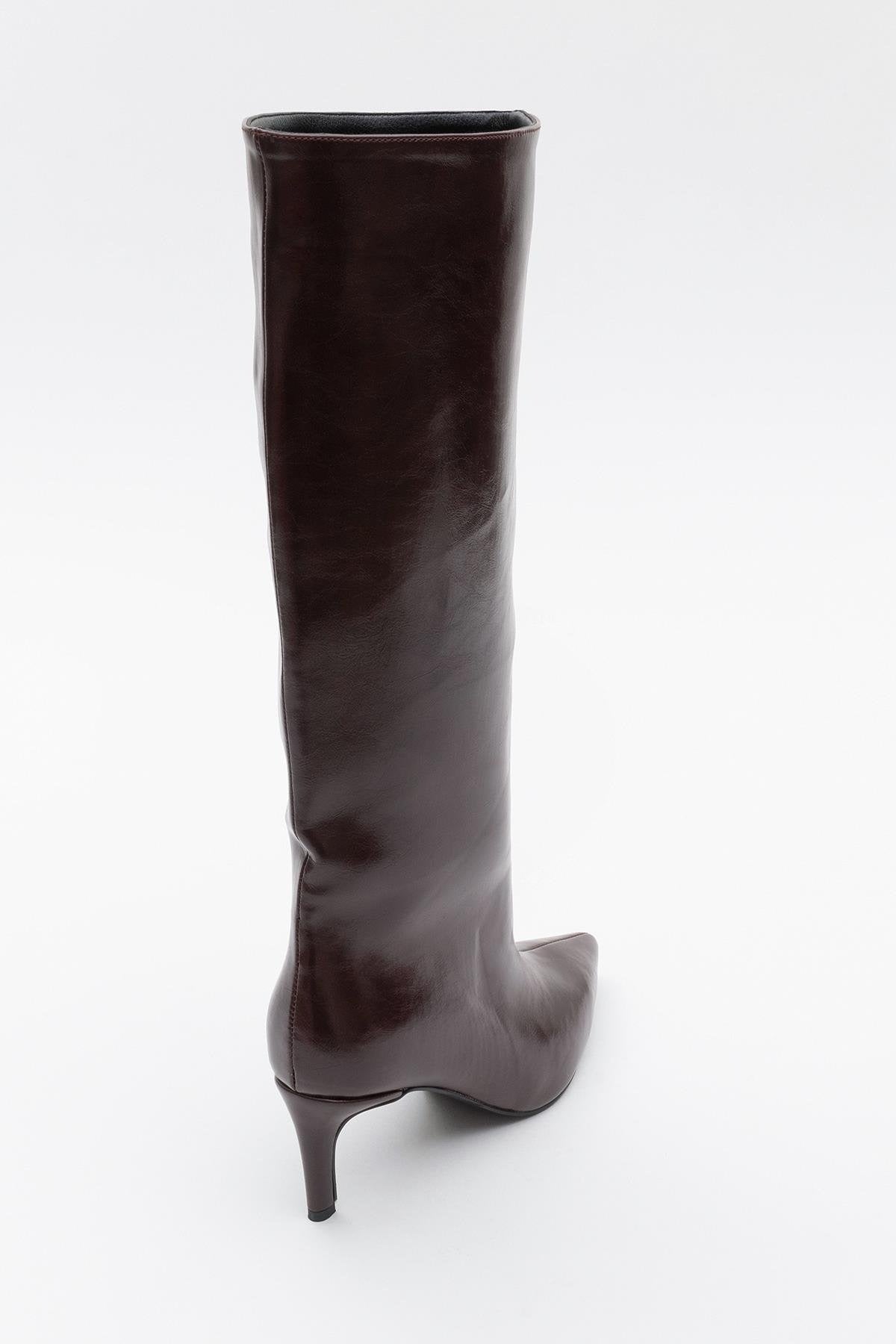 Cassandra Burgundy Cilt High‑Heel Boot (Women) by Prologue Shoes - Bare Fashion