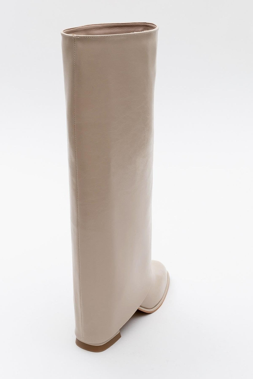 Maybe Beige Chunky Heel Boot (Women) by Prologue Shoes - Bare Fashion