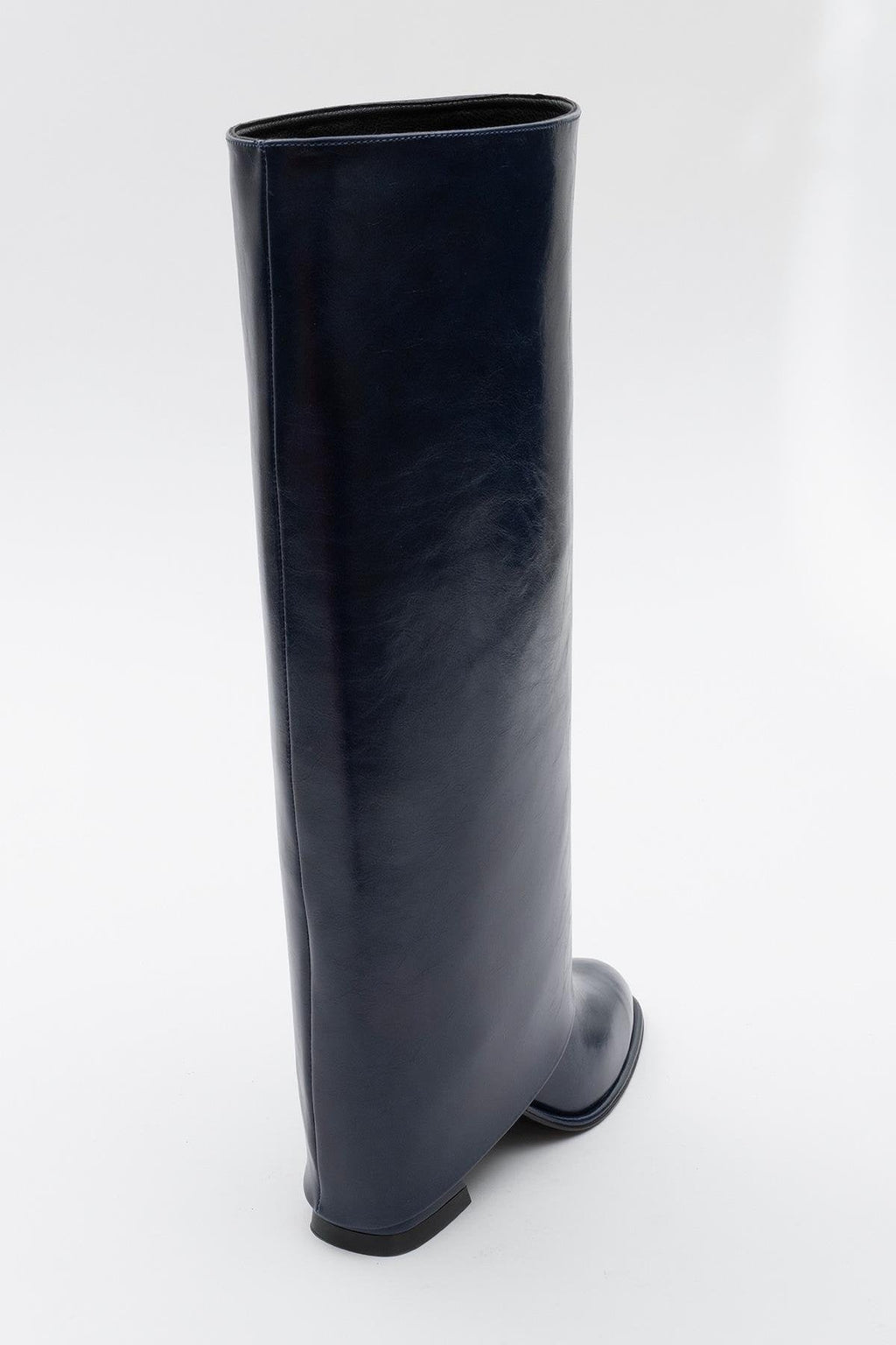Maybe Navy Chunky Heel Boot (Women) by Prologue Shoes - Bare Fashion
