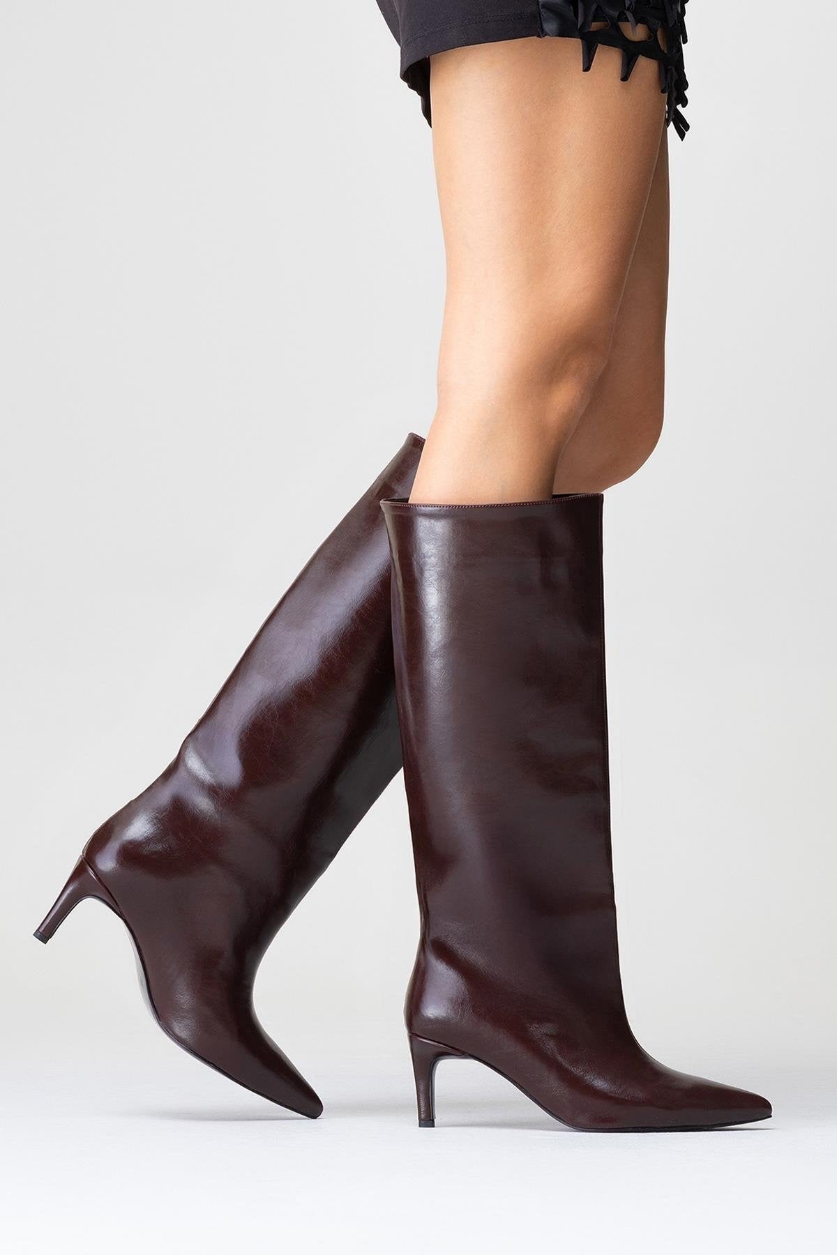 Cassandra Burgundy Cilt High‑Heel Boot (Women) by Prologue Shoes - Bare Fashion
