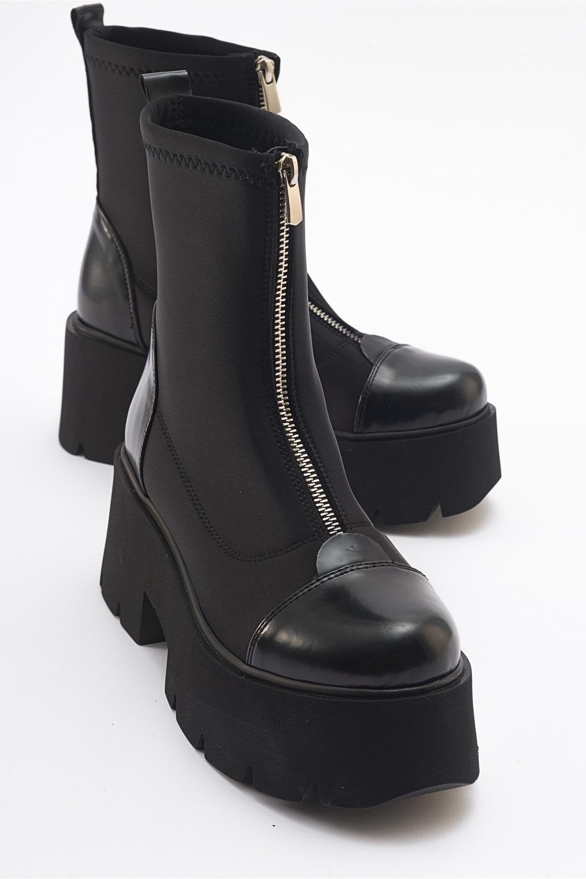 Bray Black Patent Chunky Boot (Women) by Prologue Shoes - Bare Fashion