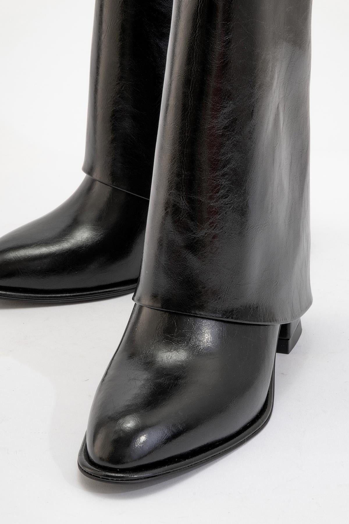 Ellas Black Chunky Heel Boot (Women) by Prologue Shoes - Bare Fashion
