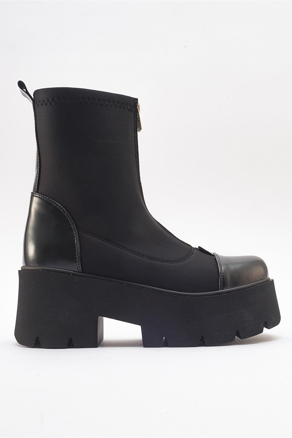 Bray Black Patent Chunky Boot (Women) by Prologue Shoes - Bare Fashion