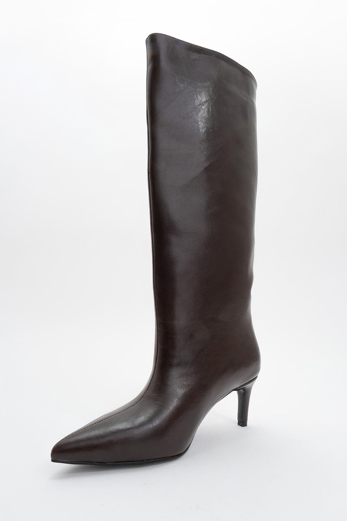 Cassandra Brown Cilt High‑Heel Boot (Women) by Prologue Shoes - Bare Fashion