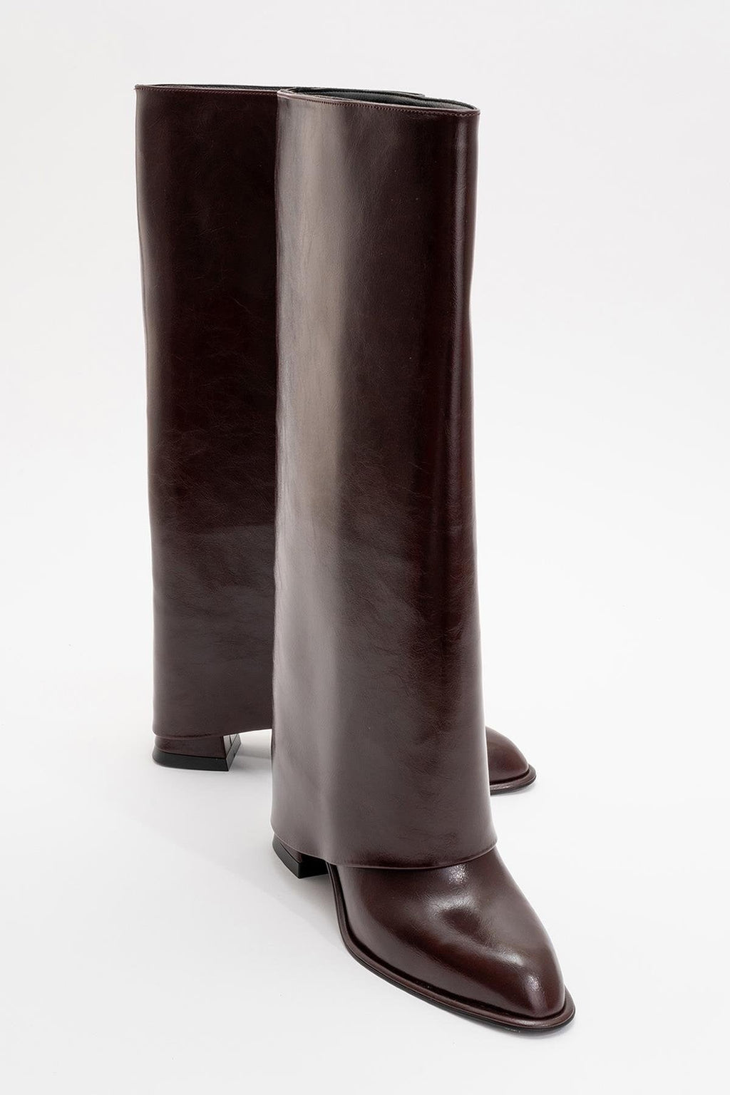 Maybe Burgundy Chunky Heel Boot (Women) by Prologue Shoes - Bare Fashion