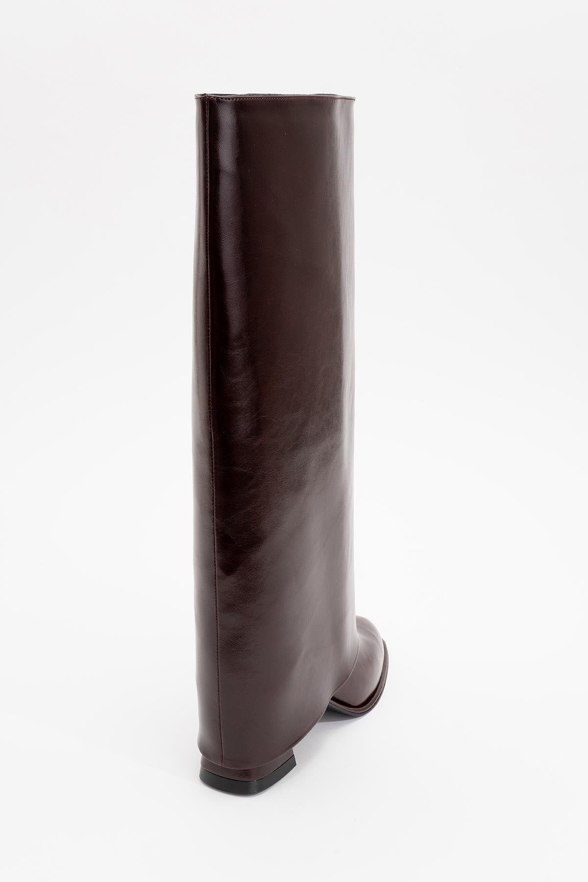 Maybe Burgundy Chunky Heel Boot (Women) by Prologue Shoes - Bare Fashion