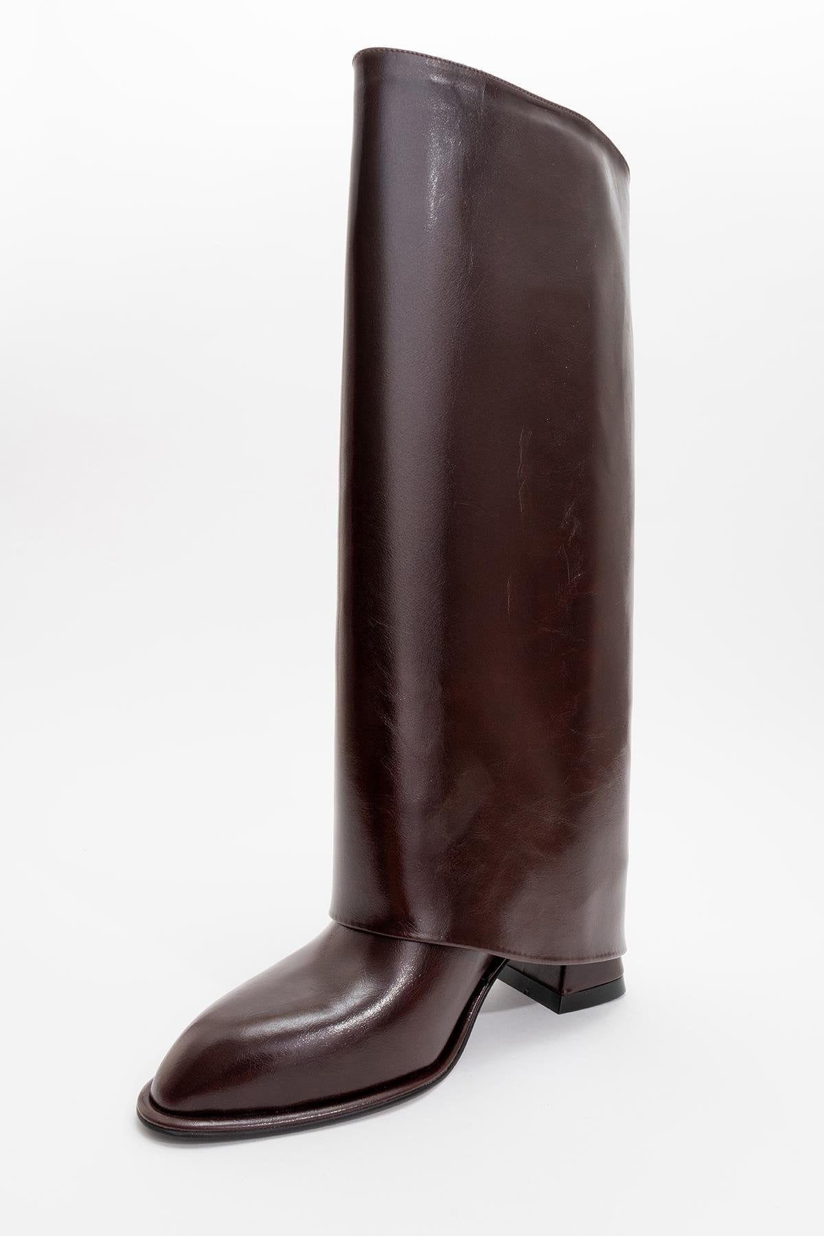 Maybe Burgundy Chunky Heel Boot (Women) by Prologue Shoes - Bare Fashion