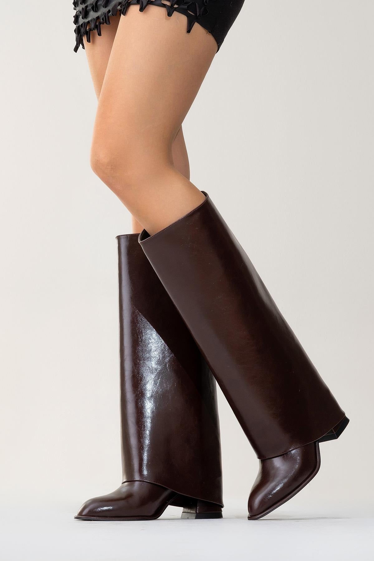 Maybe Burgundy Chunky Heel Boot (Women) by Prologue Shoes - Bare Fashion