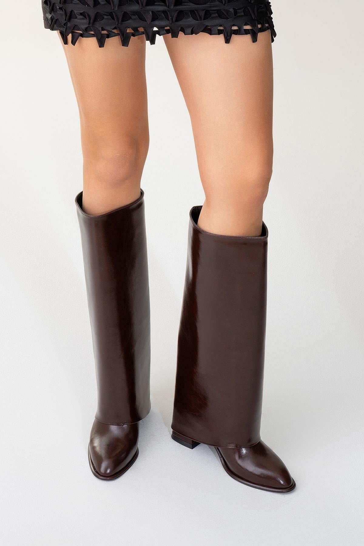 Maybe Burgundy Chunky Heel Boot (Women) by Prologue Shoes - Bare Fashion