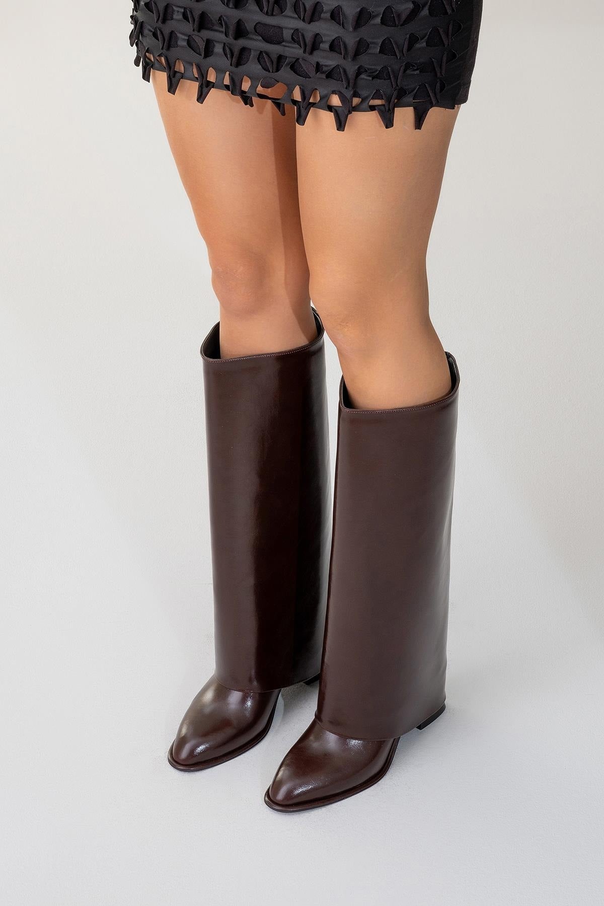 Maybe Burgundy Chunky Heel Boot (Women) by Prologue Shoes - Bare Fashion