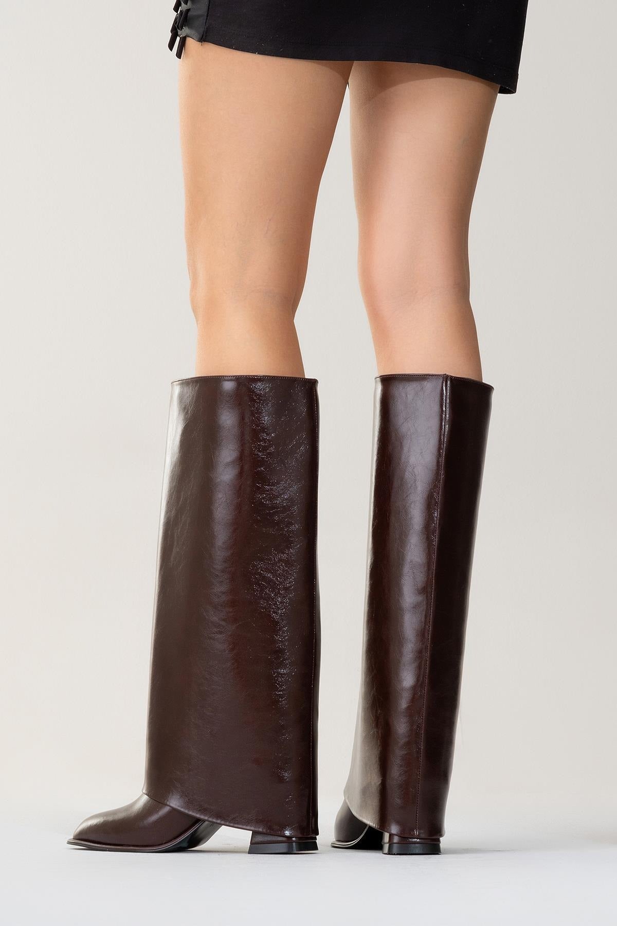 Maybe Burgundy Chunky Heel Boot (Women) by Prologue Shoes - Bare Fashion