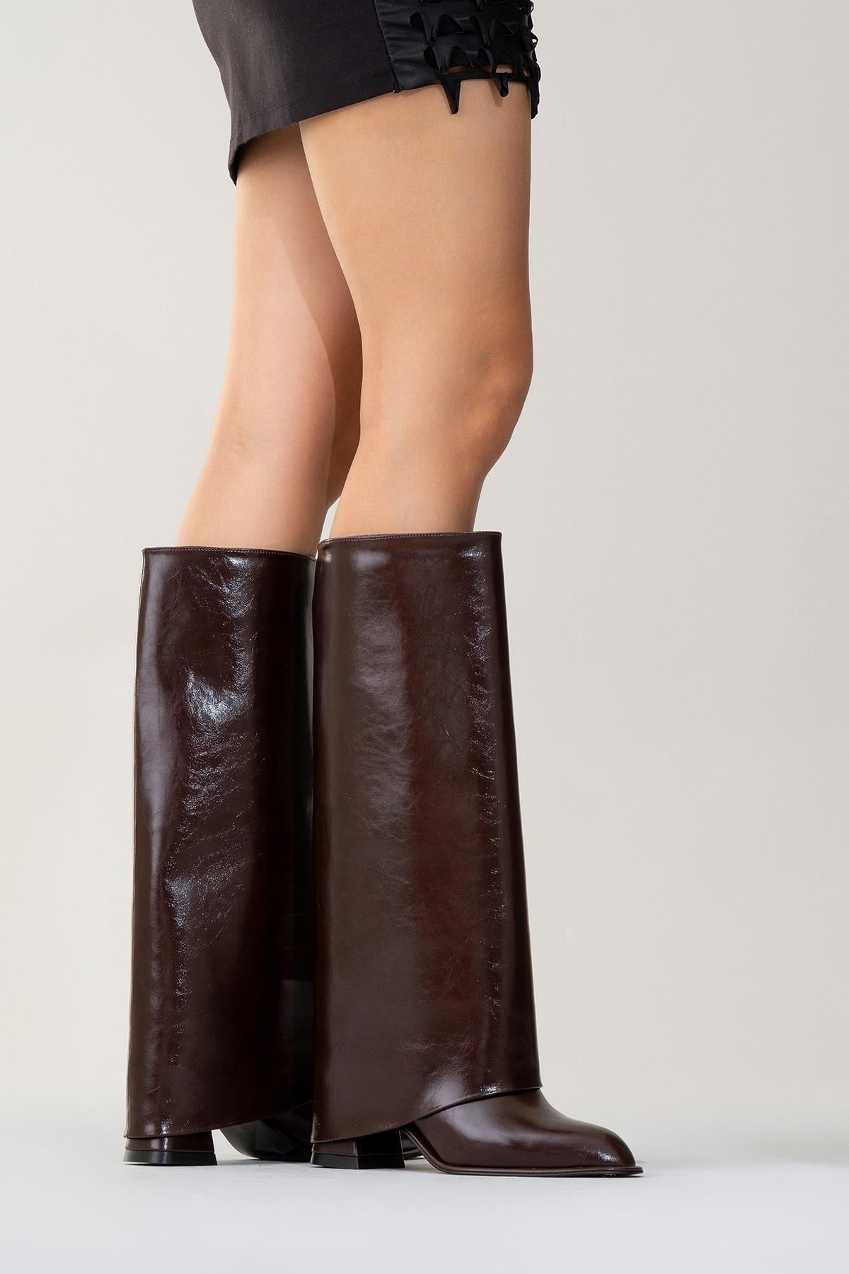 Maybe Burgundy Chunky Heel Boot (Women) by Prologue Shoes - Bare Fashion