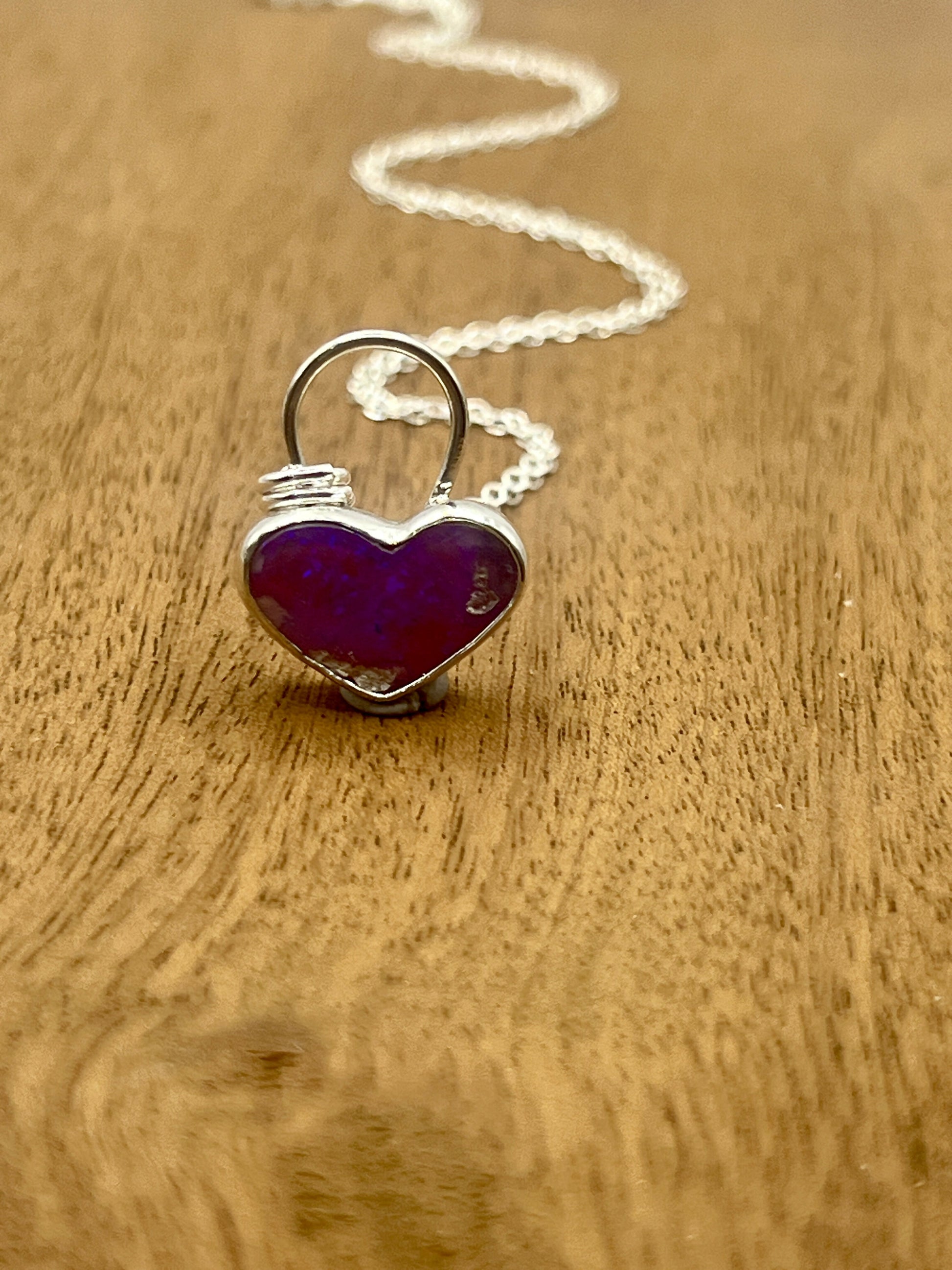Pink Opal heart necklace by By Glorya - Bare Fashion