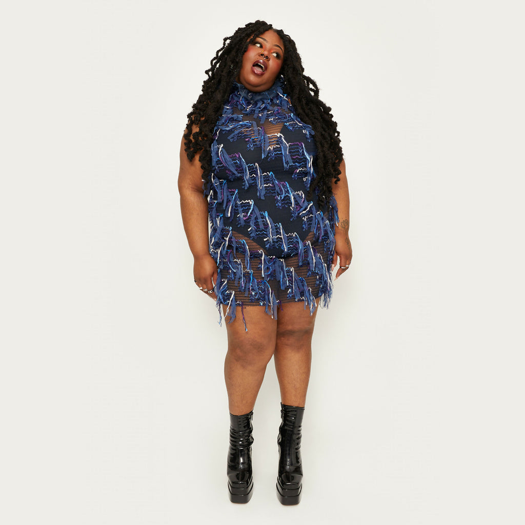 Goddess Summer Dress Denim Blue by Sarah Regensburger - Bare Fashion
