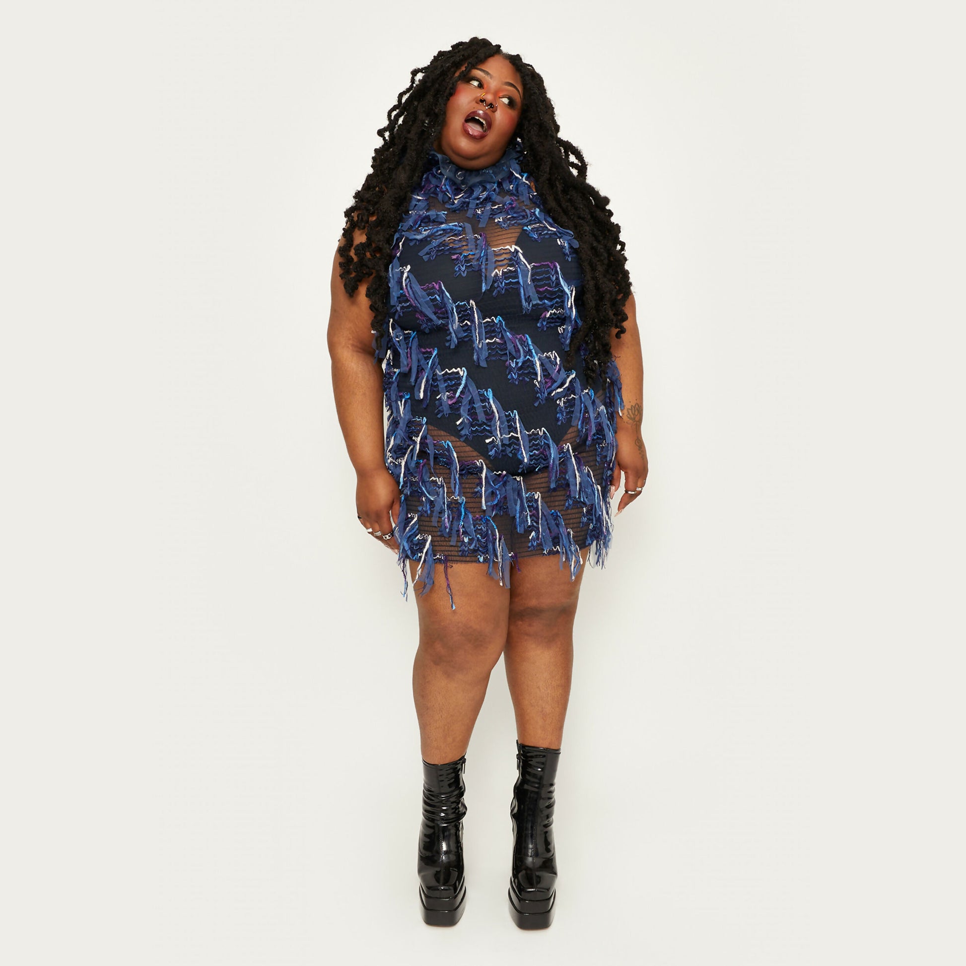 Goddess Summer Dress Denim Blue by Sarah Regensburger - Bare Fashion